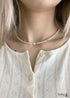 Boho Necklace,Seed Bead Choker, Black and White Crystal